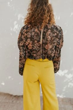 Henly Free People Clarissa Printed Top In Midnight Combo NEW ARRIVALS