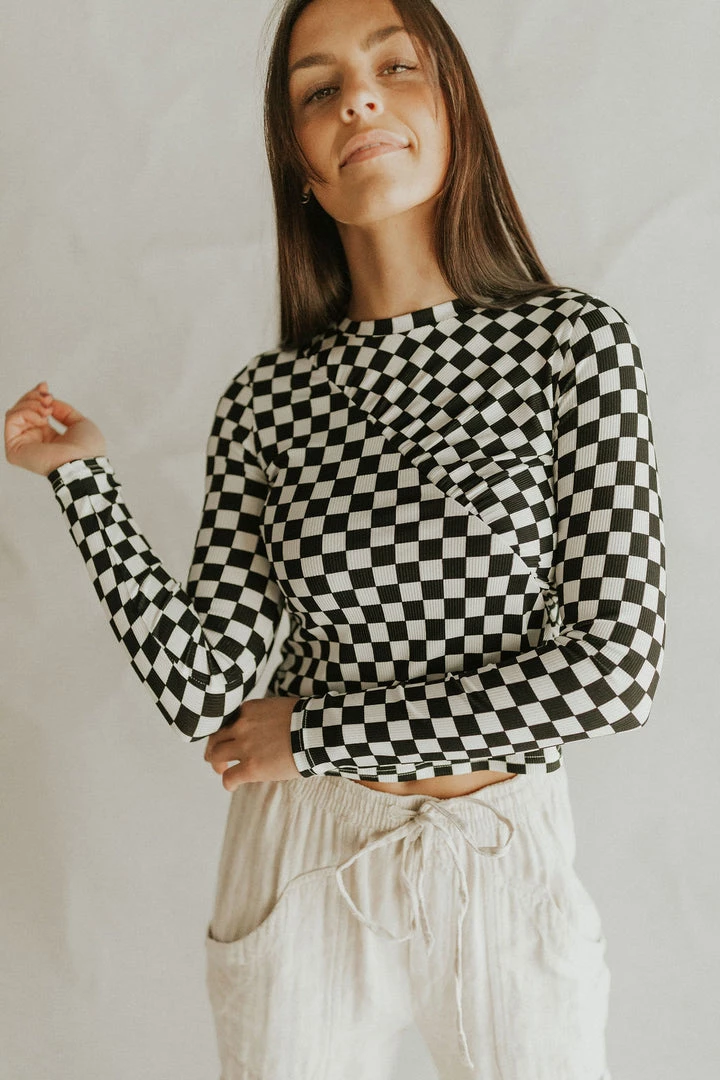 Henly FYI Checkered Top Tops