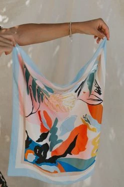 Henly Silky Scarf In Blue