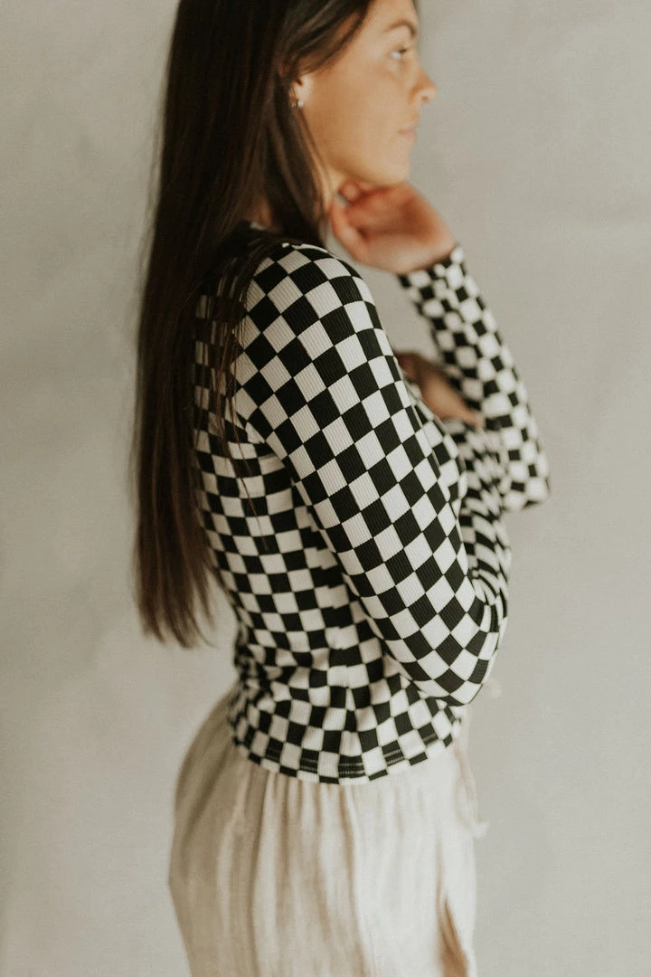 Henly FYI Checkered Top Tops