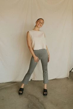 Henly Pants/Shorts Night Fever Gingham Pants In Black