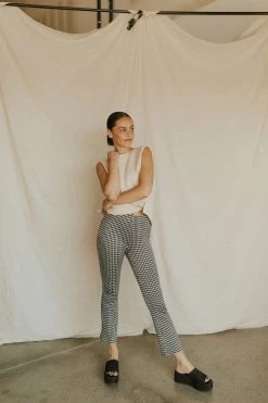 Henly Pants/Shorts Night Fever Gingham Pants In Black