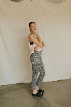 Henly Pants/Shorts Night Fever Gingham Pants In Black