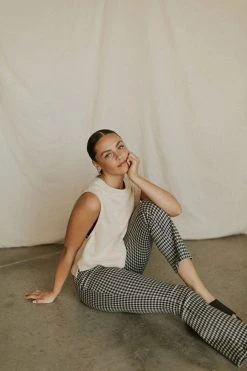 Henly Pants/Shorts Night Fever Gingham Pants In Black