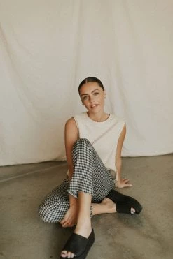 Henly Pants/Shorts Night Fever Gingham Pants In Black