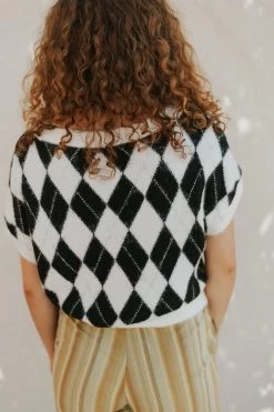 Henly NEW ARRIVALS Free People Through The Motions Sweater Vest In Cream Onyx