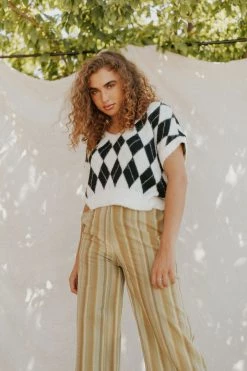 Henly NEW ARRIVALS Free People Through The Motions Sweater Vest In Cream Onyx