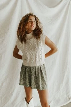 Henly Ana Floral Short In Sage