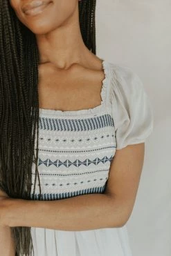 Henly Karolina Embroidered Midi In Grey Dresses