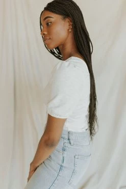 Henly Vees Bodysuit In Ivory Tops