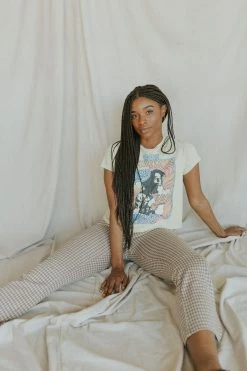 Henly Night Fever Gingham Pants In Taupe Pants/Shorts