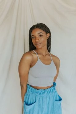 Henly Free People Happiness Runs Crop In Grey Loungewear