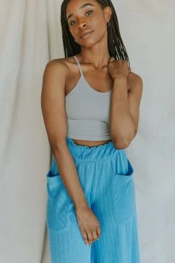 Henly Free People Happiness Runs Crop In Grey Loungewear