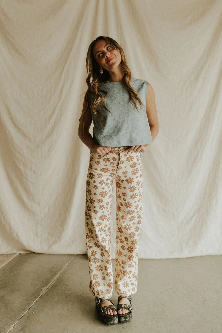 Henly Daisy Me Smilin' Denim Pants