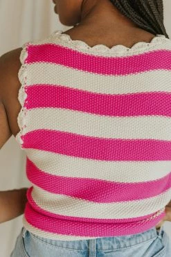 Henly SALE *Au Revoir Sweater Vest In Fuchsia