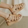Henly *Fisherman Platform Sandal In Camel