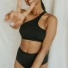 Henly Pop Swim Top In Black