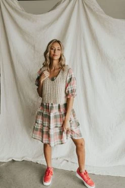 Henly Sweaters Free People Hoopla Vest In Tropical Fruit Combo