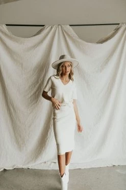 Henly SETS Tessa Textured Skirt In Oatmeal