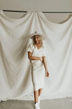 Henly SETS Tessa Textured Skirt In Oatmeal