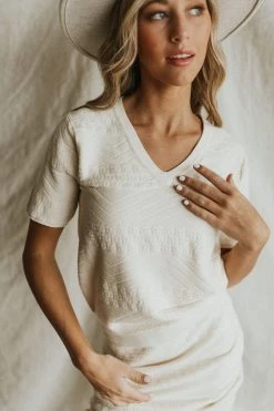 Henly SETS Tessa Textured Sweater In Oatmeal