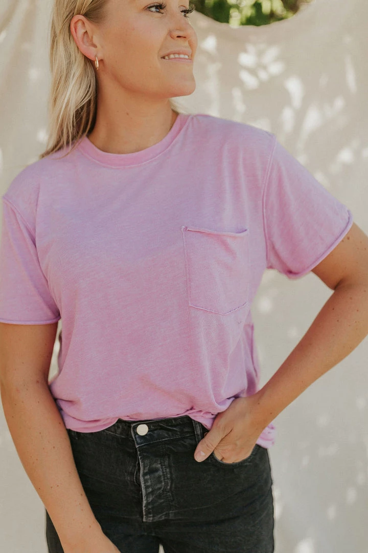 Henly Free People Vella Tee In Pink Plum