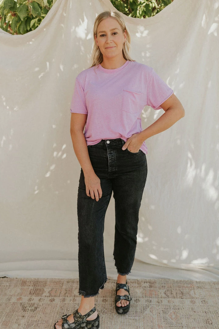 Henly Free People Vella Tee In Pink Plum