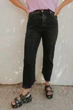 Henly Denim Free People Tapered Baggy Boyfriend In Mid-Century Panther