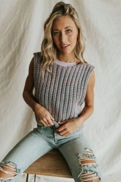 Henly Sweaters Free People Hoopla Vest In Mountain Sunset Combo