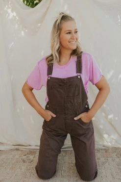 Henly Free People Ziggy Denim Overall In Mocha