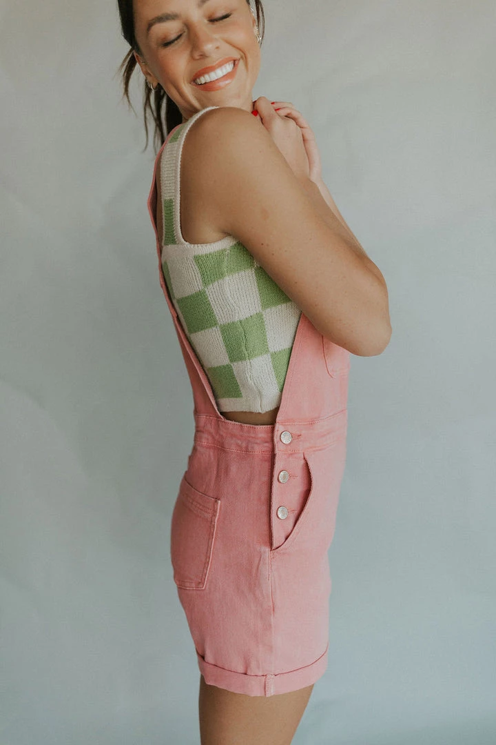 Henly Cleo Jean Shortalls In Mauve Jumpsuits