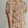 Henly Gone Girl Floral Midi In Camel