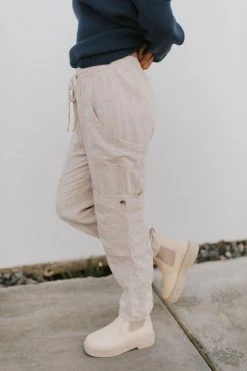 Henly *Free People Feelin' Good Utility Pull-On Pants In Natural