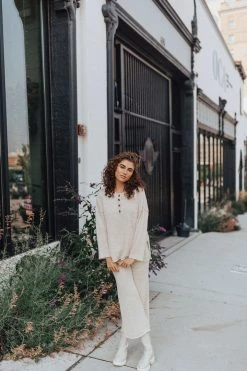 Henly Tulum Knit Long Sleeve In Oatmeal