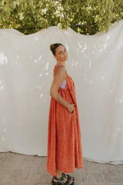 Henly Free People Azure Maxi In Sunny Day Flame Combo