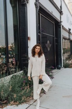 Henly Tulum Knit Long Sleeve In Oatmeal