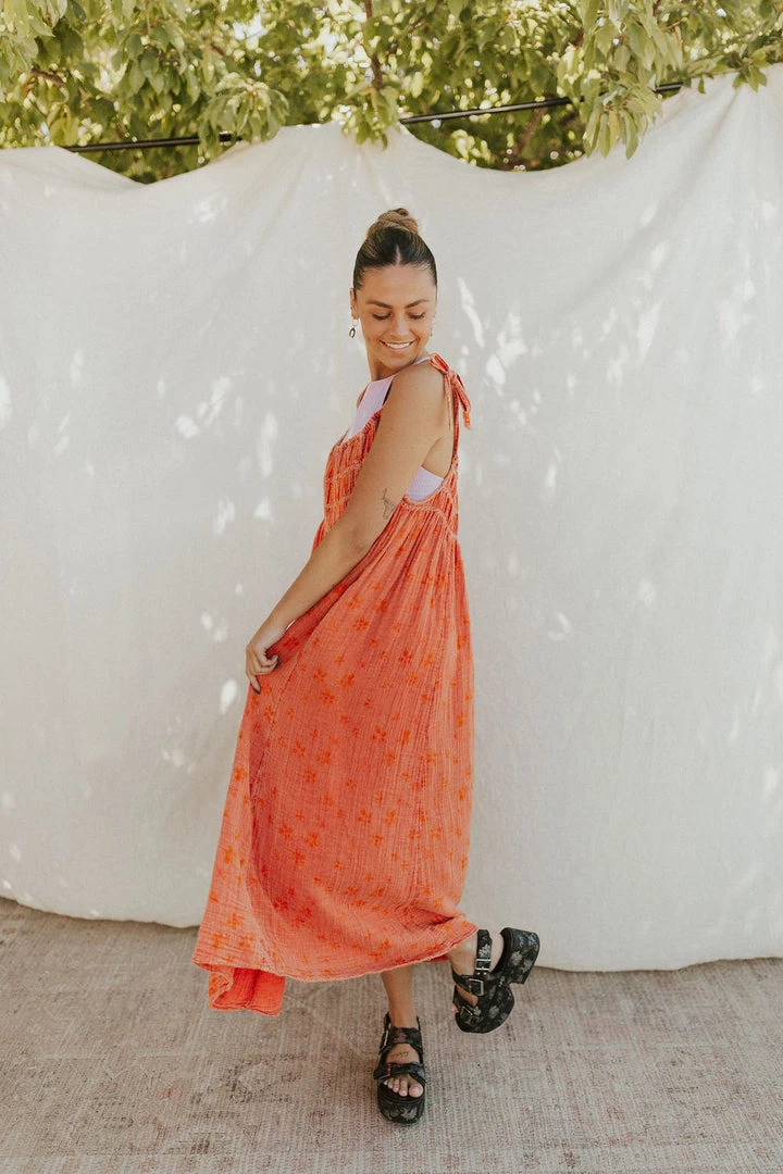 Henly Free People Azure Maxi In Sunny Day Flame Combo