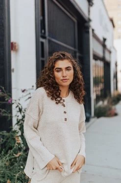 Henly Tulum Knit Long Sleeve In Oatmeal