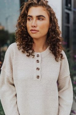 Henly Tulum Knit Long Sleeve In Oatmeal