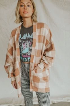 Henly Cardigans Free People Benji Cardi In Camel Combo