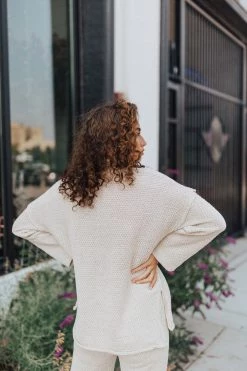 Henly Tulum Knit Long Sleeve In Oatmeal