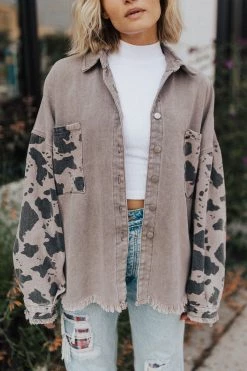 Henly Jordan Shacket In Deep Grey Jackets/Shackets/Blazers