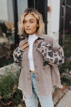 Henly Jordan Shacket In Deep Grey Jackets/Shackets/Blazers