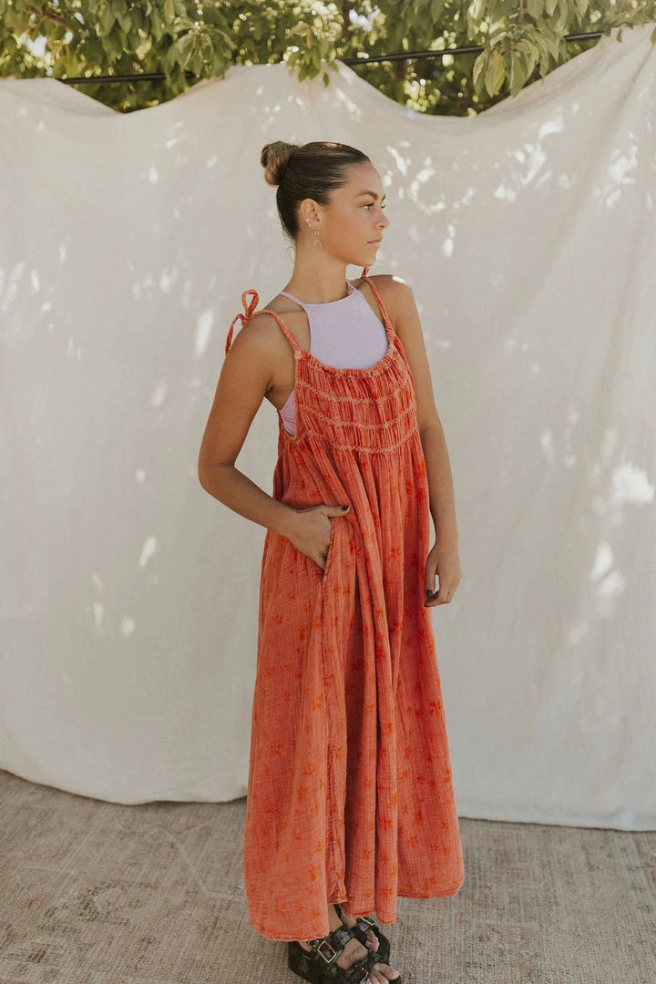 Henly Free People Azure Maxi In Sunny Day Flame Combo