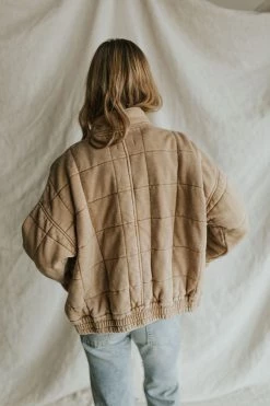 Henly Oh Hey Quilted Dolman In Beige Jackets/Shackets/Blazers