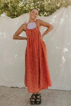 Henly Free People Azure Maxi In Sunny Day Flame Combo