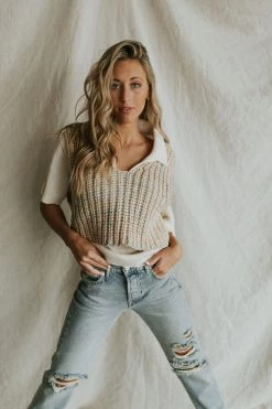 Henly Sweaters Free People Hoopla Vest In Tropical Fruit Combo