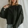 Henly Free People Bae Pullover In Black Sweaters