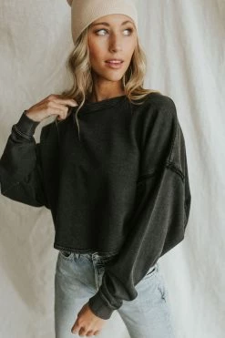 Henly Free People Bae Pullover In Black Sweaters