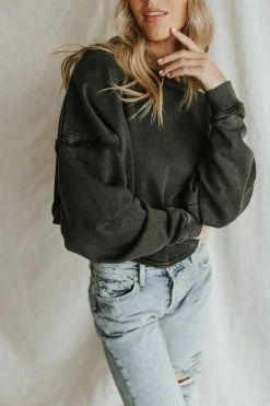 Henly Free People Bae Pullover In Black Sweaters